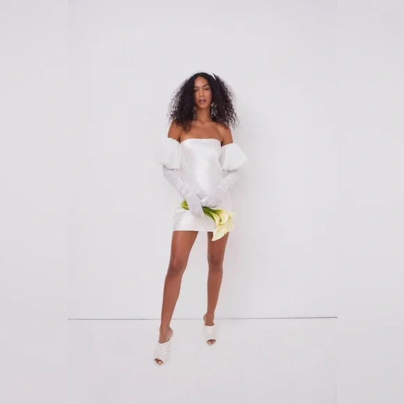 For Love & Lemons Hazel White Mini Dress NWT - Picture 4 of 11